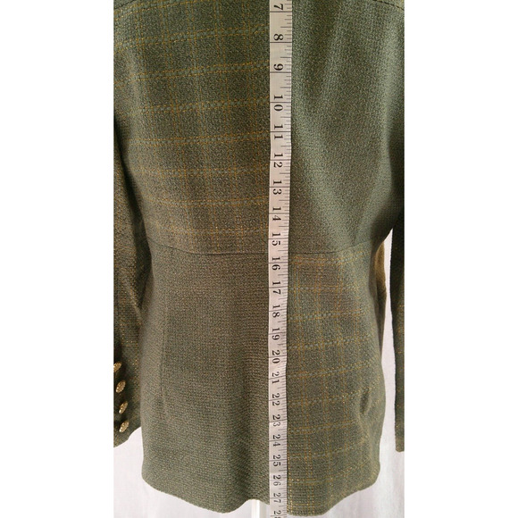 Howard Wolf Wool Blend Jacket- Green/Shimmering Gold Threading -Women's size 8 - Picture 6 of 10